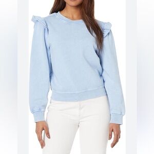 Velvet Heart Light Blue Ruffle Shoulder Sweatshirt
